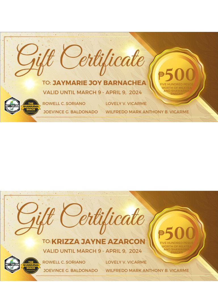 Gift Check | PDF