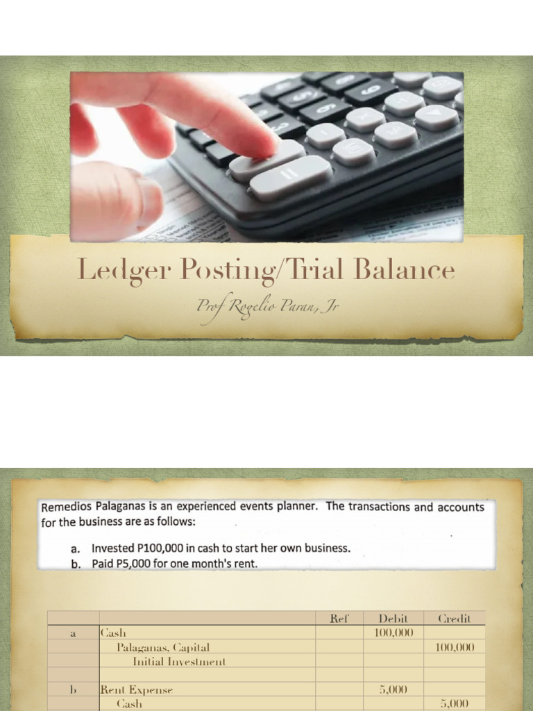 Week 6 Slides Ledger Posting & Trial Balance | PDF | Debits And Credits ...