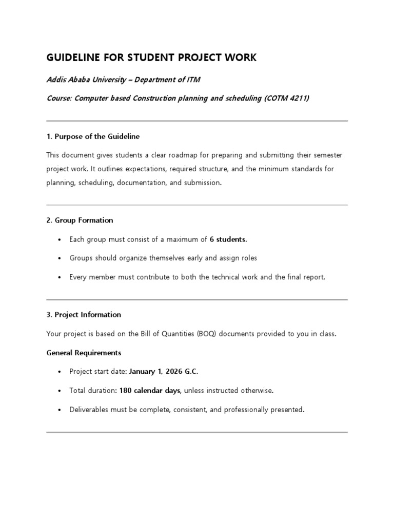 Student Project Work Guidelines ITM | PDF | Computing