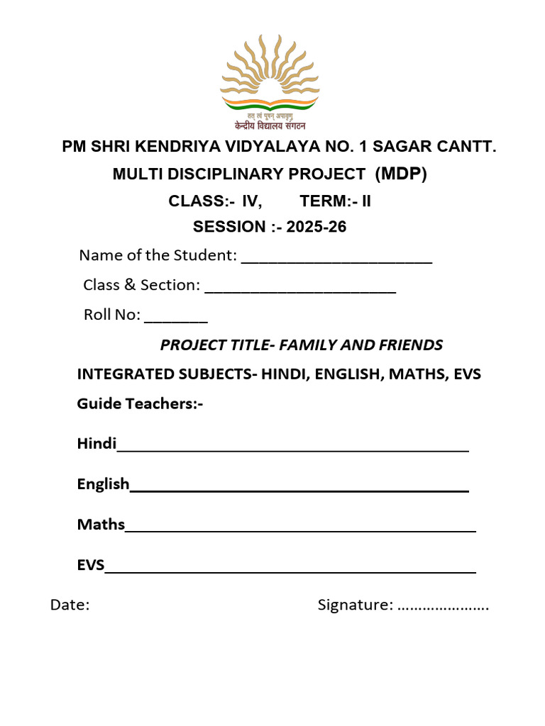 Family and Friends Project Guide | PDF