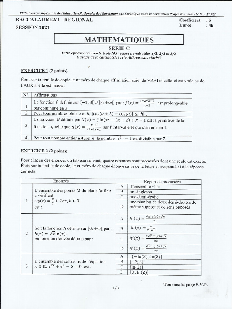 abj 1 MATH C | PDF