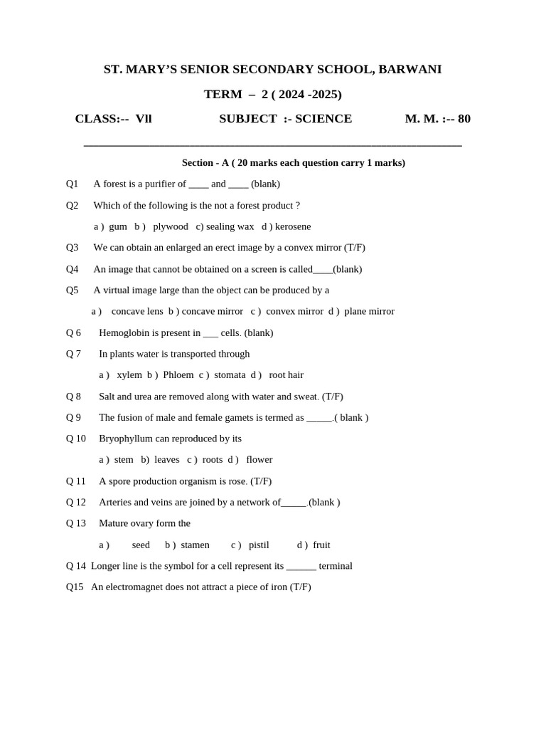 7th Science Term 2 (Priti) | PDF | Plant Nutrition | Nutrients