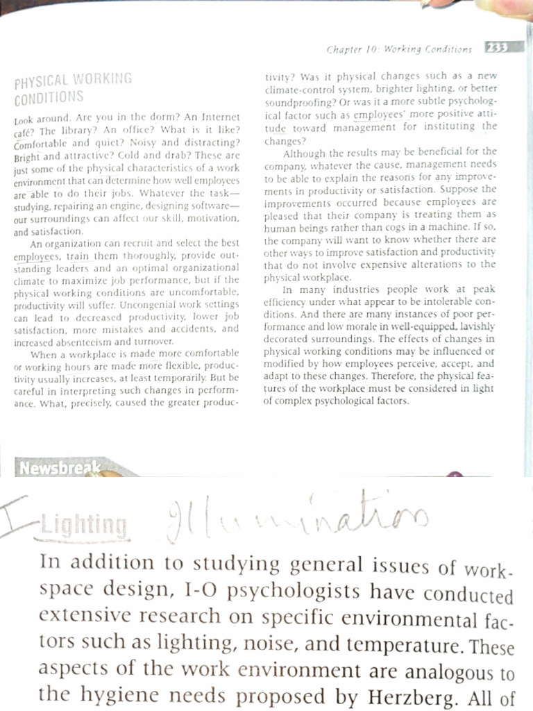 Impact of Physical Working Conditions | PDF | Lighting | Noise