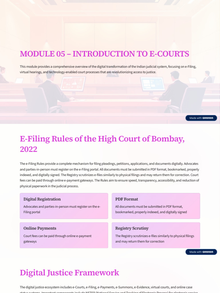 Digital Transformation of Indian Courts | PDF | Authentication | Courtroom