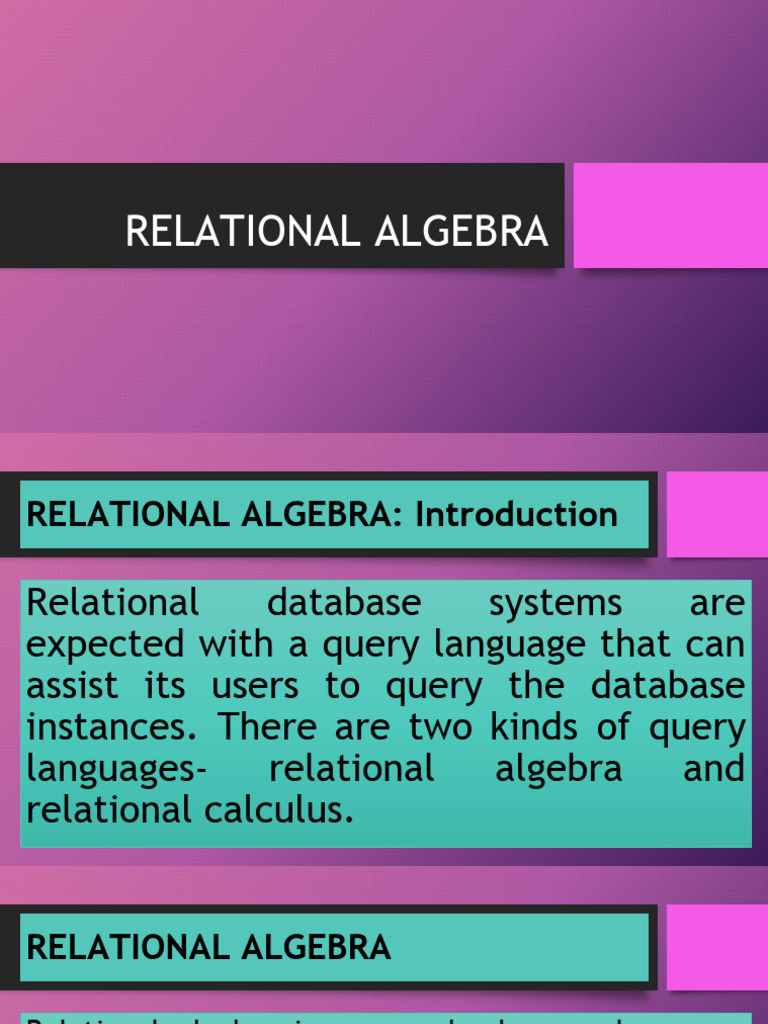 Understanding Relational Algebra Basics | PDF | Relational Model ...