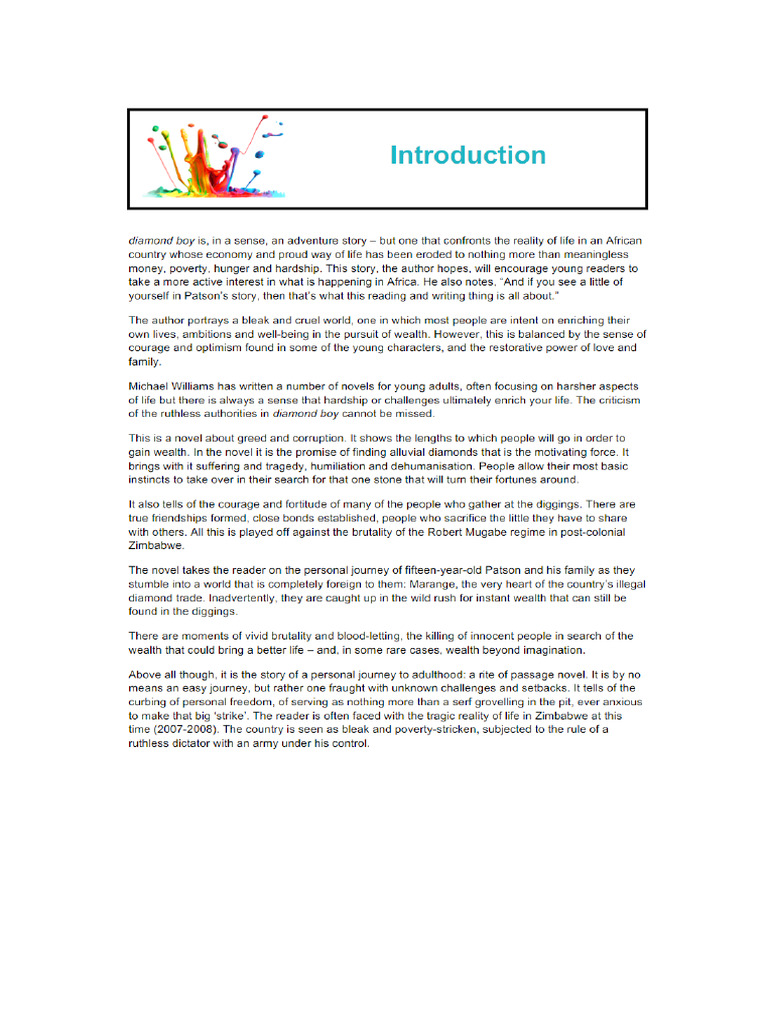 Diamond Boy Summary and Essay Examples | PDF