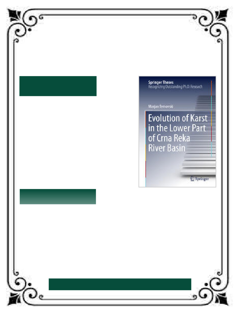 Evolution of Karst in the Lower Part of Crna Reka River Basin 1st ...