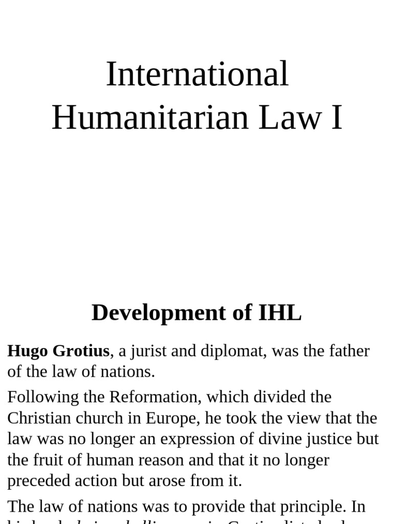 Overview of International Humanitarian Law | PDF | International ...