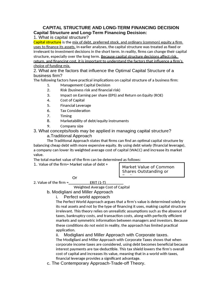 Capital Structure and Financing Strategies | PDF | Capital Structure ...