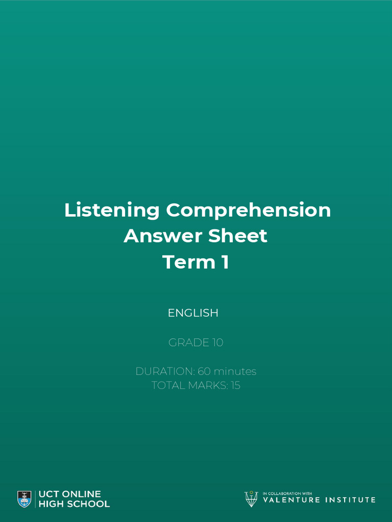 Grade 10 English Listening Assessment | PDF | Plagiarism