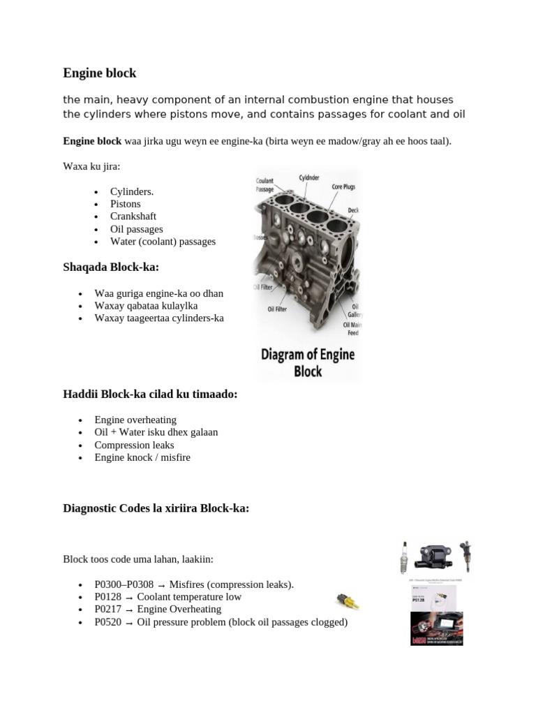 Understanding Engine Block Components | PDF | Engines | Vehicle Technology