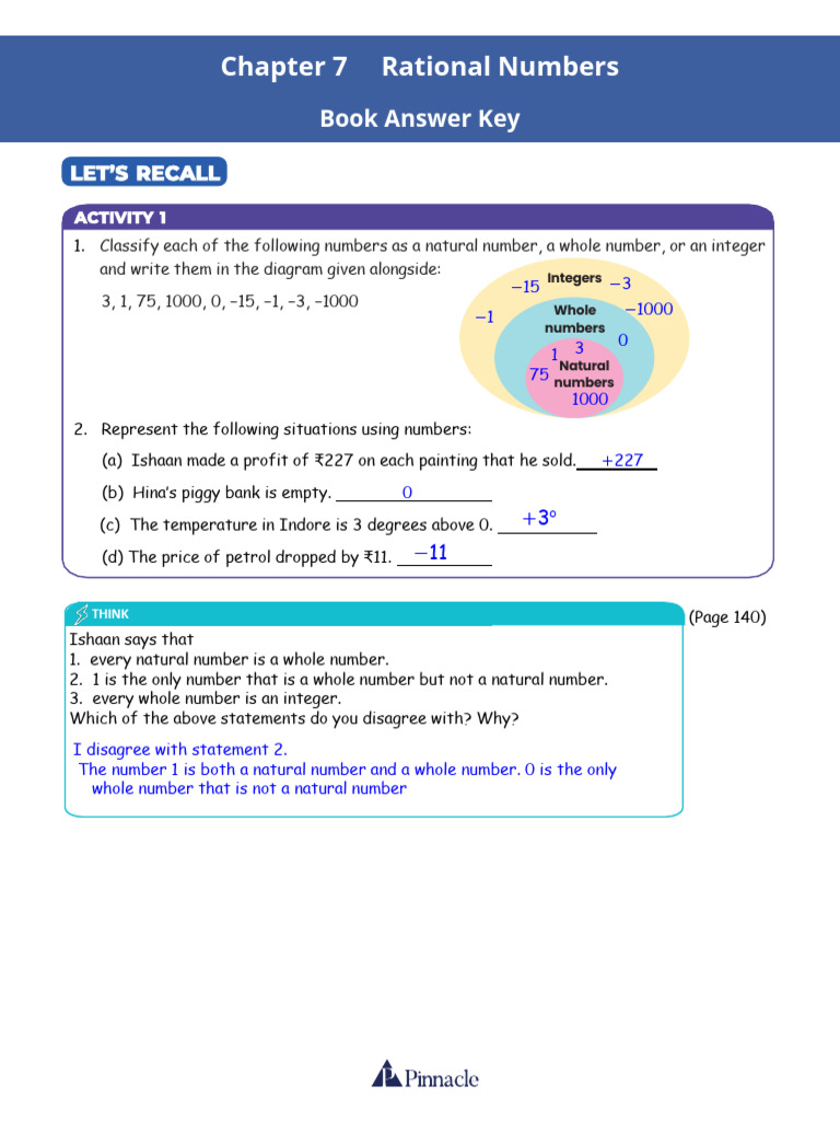 Rational Numbers: Classifications & Exercises | PDF | Rational Number ...