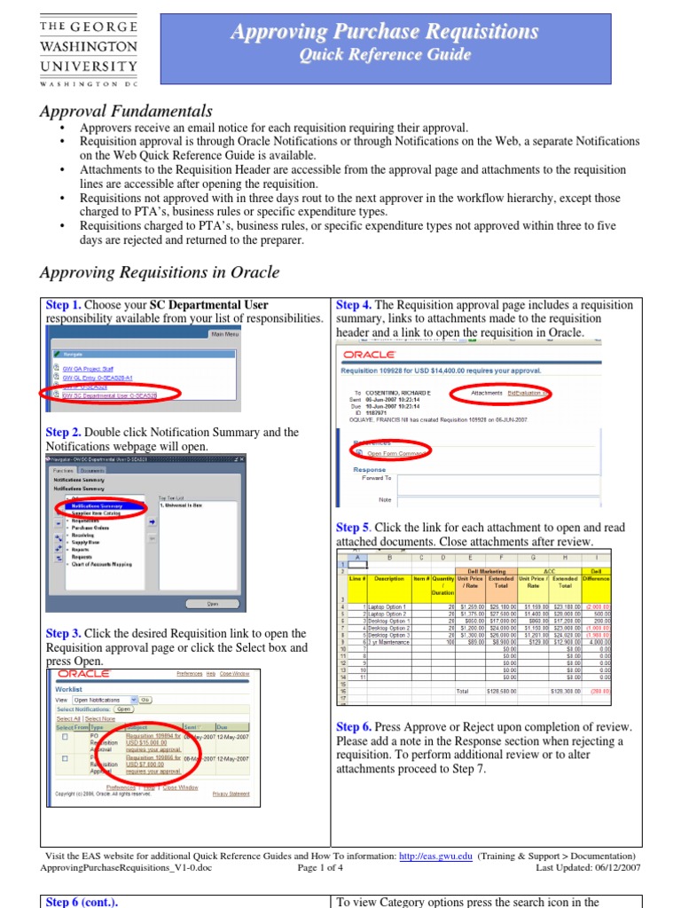 Quick Guide to Approving Purchase Requisitions | PDF | Computer File ...