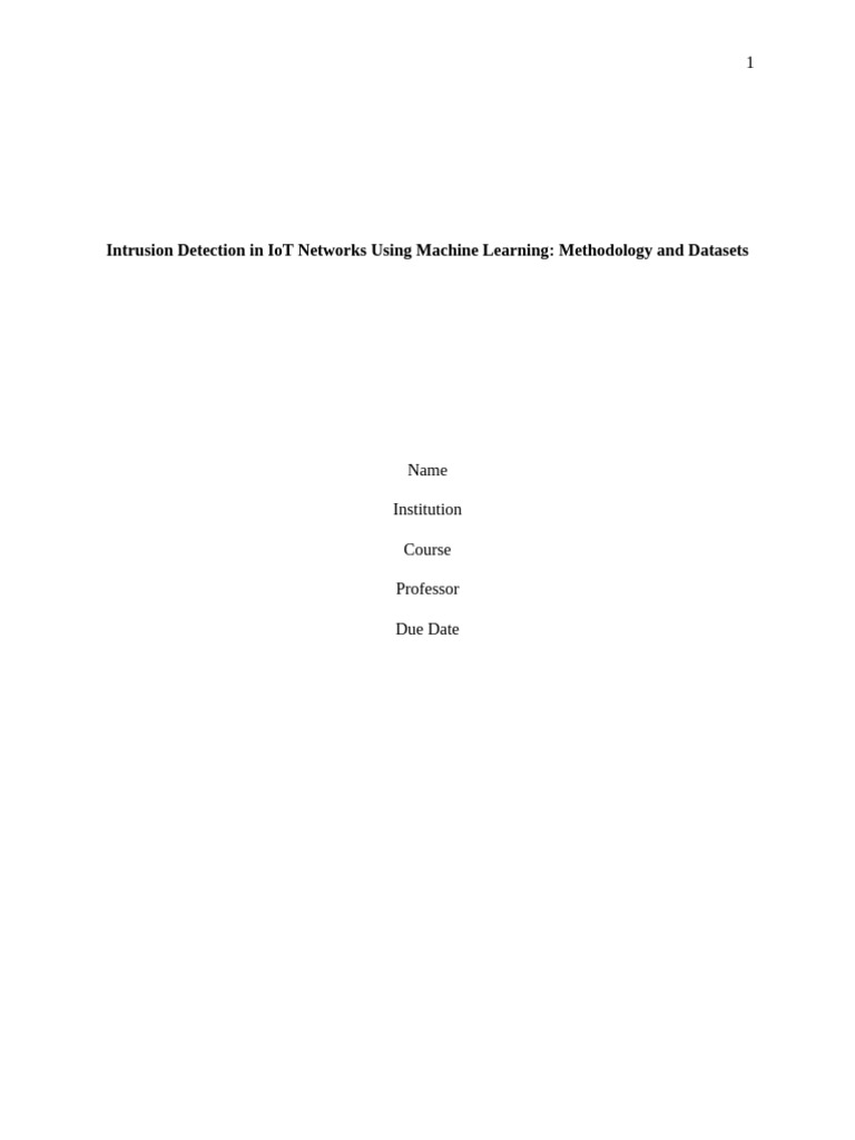IoT Intrusion Detection with ML Methods | PDF | Internet Of Things ...