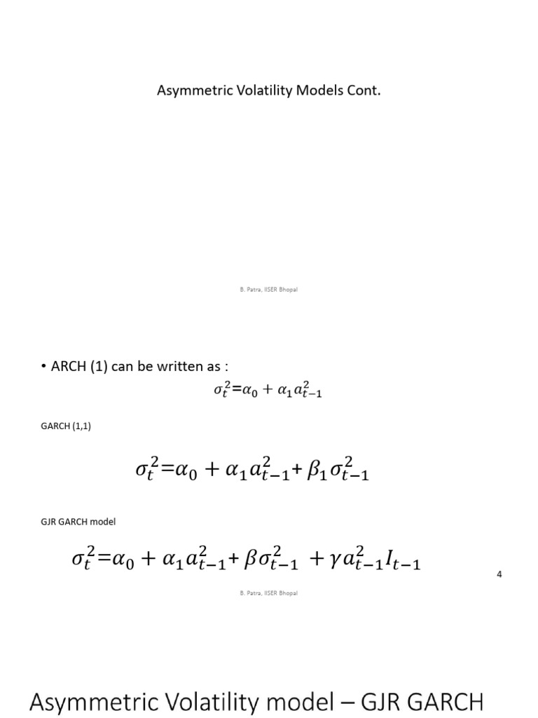 Asymmetric Volatility Models Explained | PDF