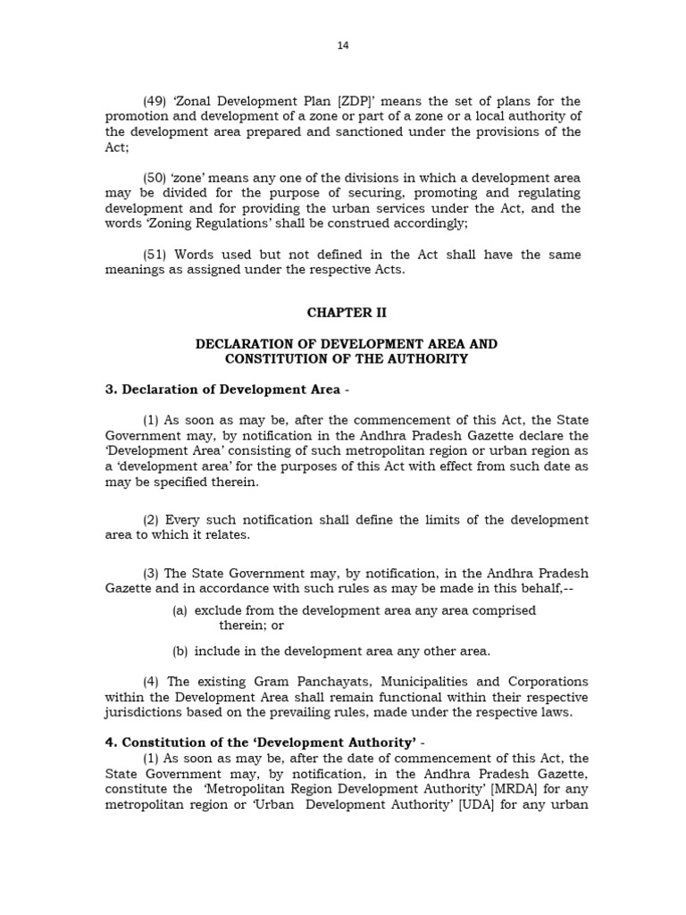 Andhra Pradesh Development Authority Act | PDF | Committee | Infrastructure