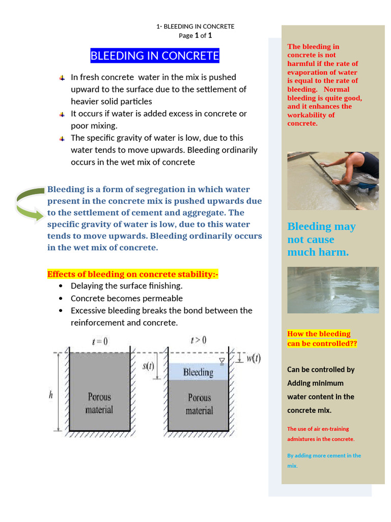1- Bleeding in Concrete | PDF