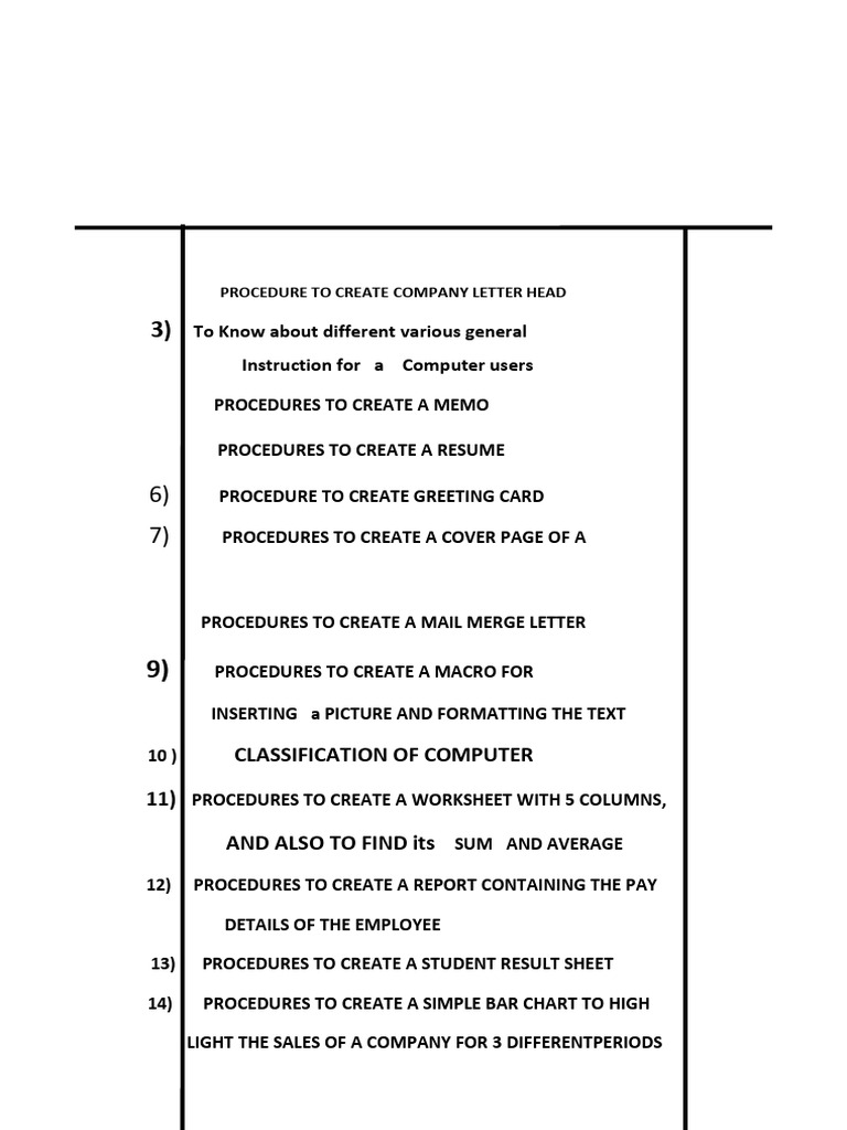 Essential Procedures for Document Creation | PDF | Microsoft Access ...