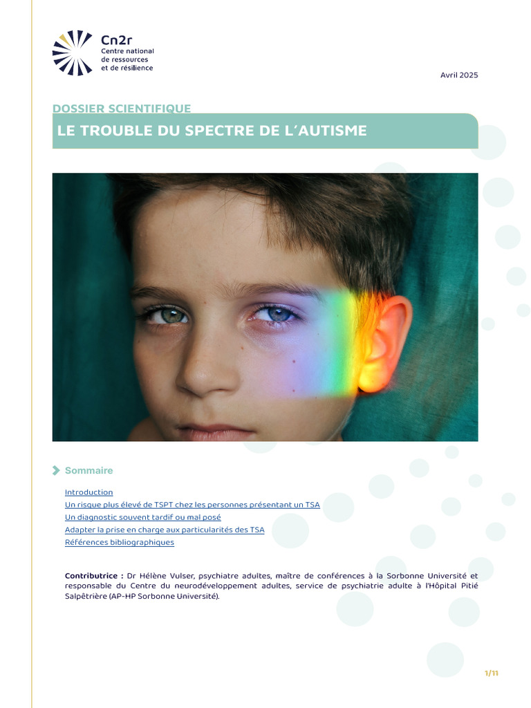 TSPT et TSA : Vulnérabilités et Prise en Charge | PDF | Autisme ...
