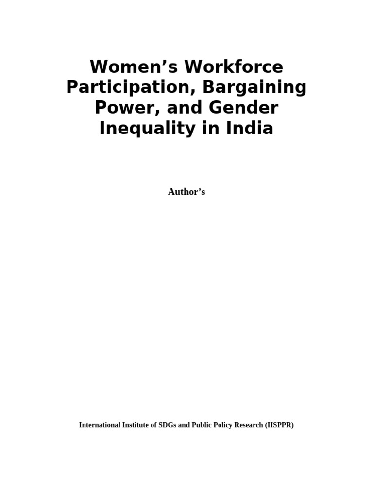 Women’s Workforce and Gender Inequality in India | PDF | Gross Domestic ...