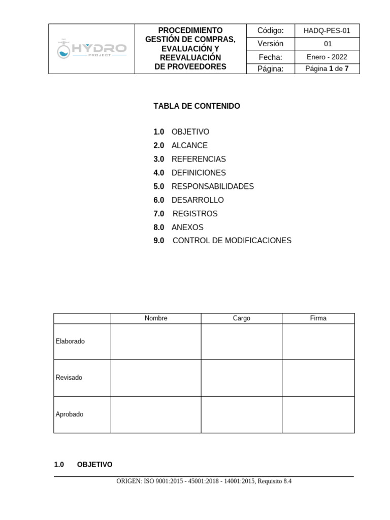 Gestión de Compras y Proveedores ISO 9001 | PDF | Calidad (comercial)