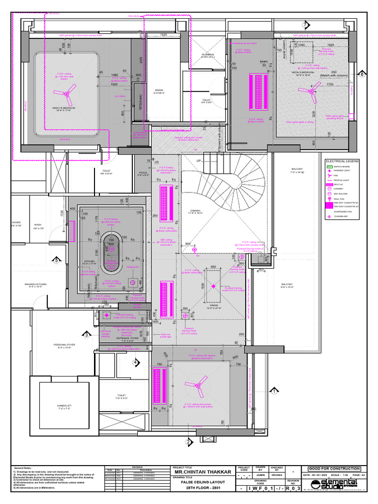 2025 10 06 r03 28th Floor False Ceiling Layout | PDF