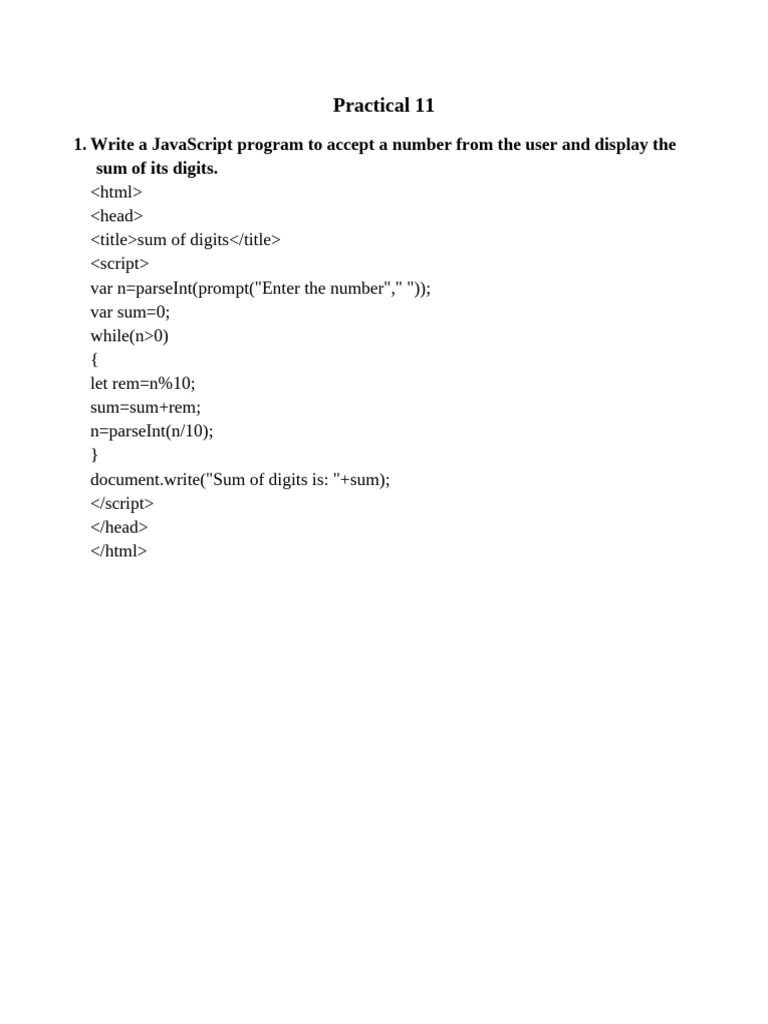 JavaScript Programs for Beginners | PDF