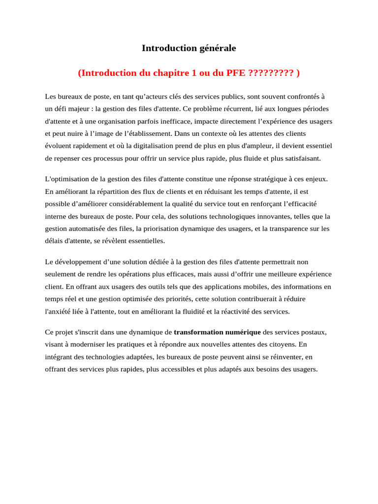 Optimisation des Files d'Attente Postales | PDF