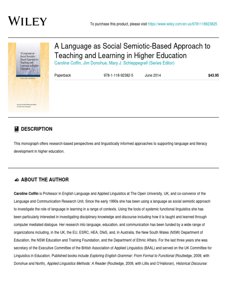 Social Semiotics in Higher Education | PDF | Linguistics | Learning