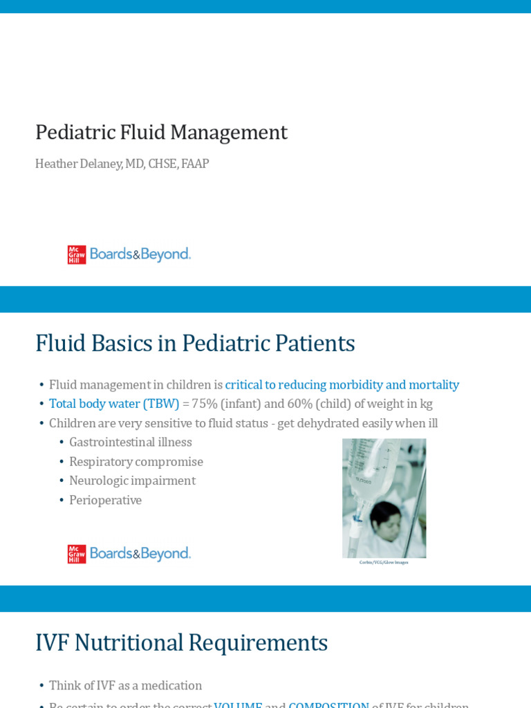 Pediatric Fluid Management Essentials | PDF | Dehydration | Medical ...