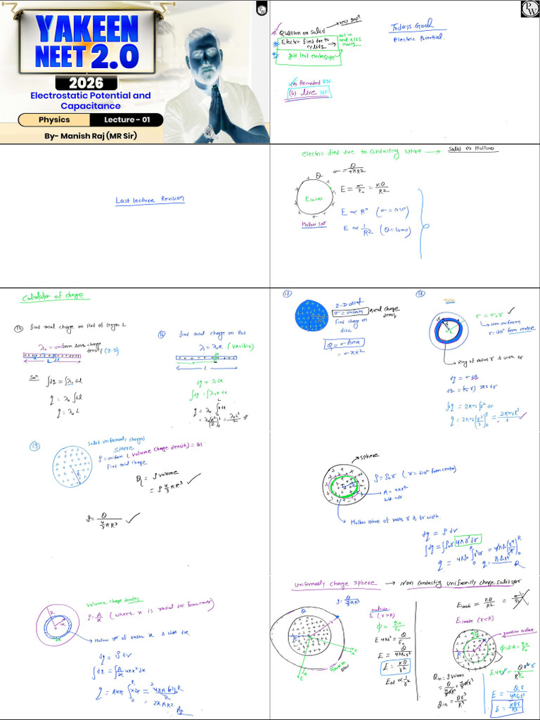 Electrostatic Potential and Capacitance 01 Class Notes Physics by ...
