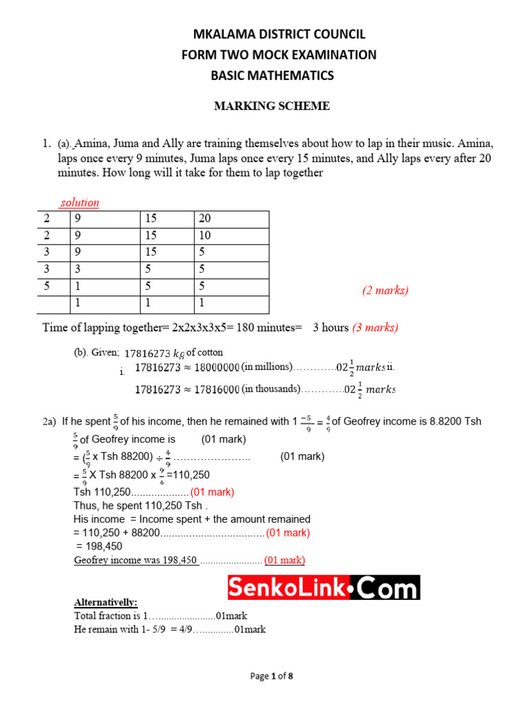 Basic Mathematics Senkolink - Com Ms f2 | PDF | Mathematics ...