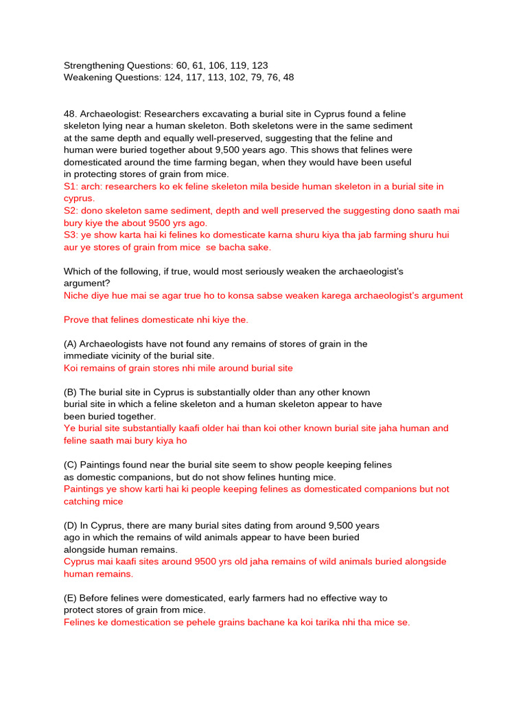 Strengthening and Weakening Arguments Analysis | PDF