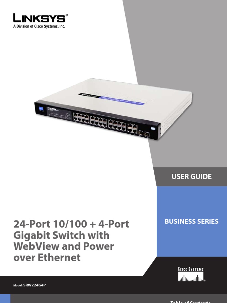 Linksys SRW224G4P Manual | Ip Address | Network Switch