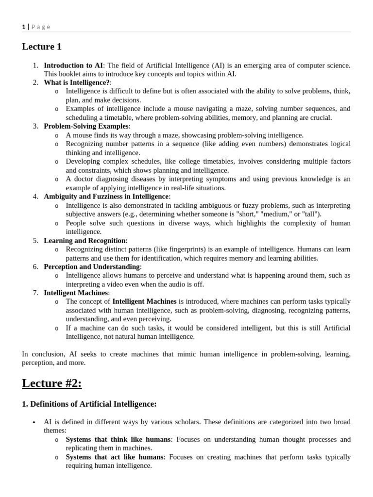 Introduction to Artificial Intelligence Concepts | PDF | Artificial ...