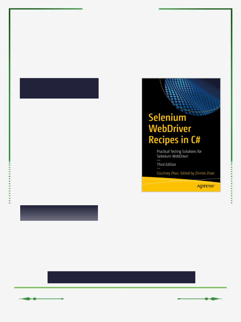Selenium WebDriver Recipes in C#: Practical Testing Solutions for ...