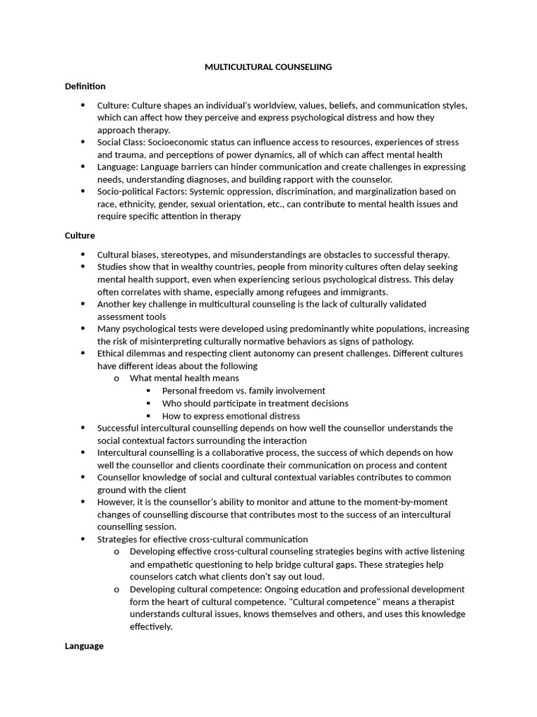 Multicultural Counseling Insights and Strategies | PDF | Mental Health ...