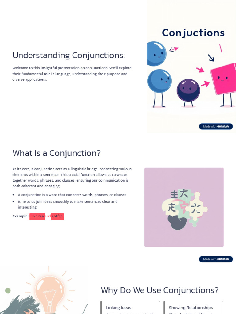 Mastering Conjunctions for Clear Writing | PDF | Syntax | Language ...