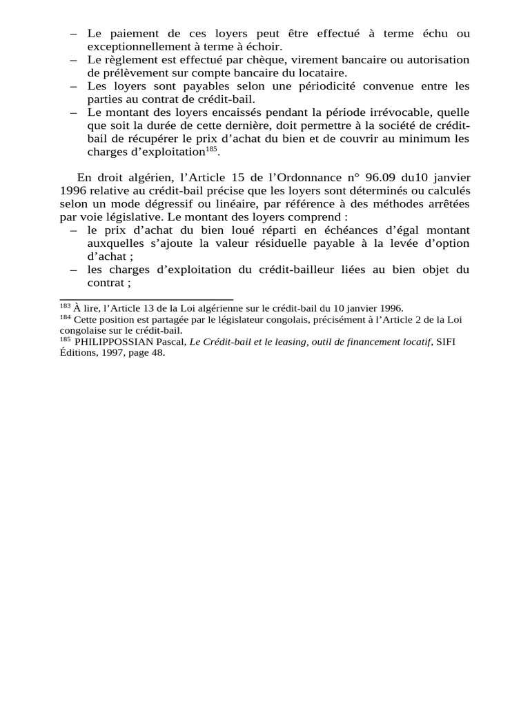 Modalités de paiement en crédit-bail | PDF | Crédit | Finance et ...