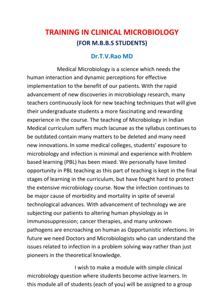 Enhancing Clinical Microbiology Training | PDF | Lecture | Medical ...