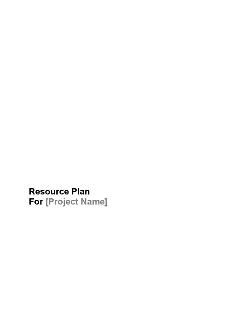 Template - Resource Plan | PDF | Project Management | Production And