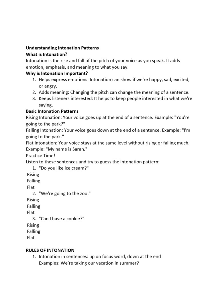 Understanding Intonation Patterns | PDF | Linguistics
