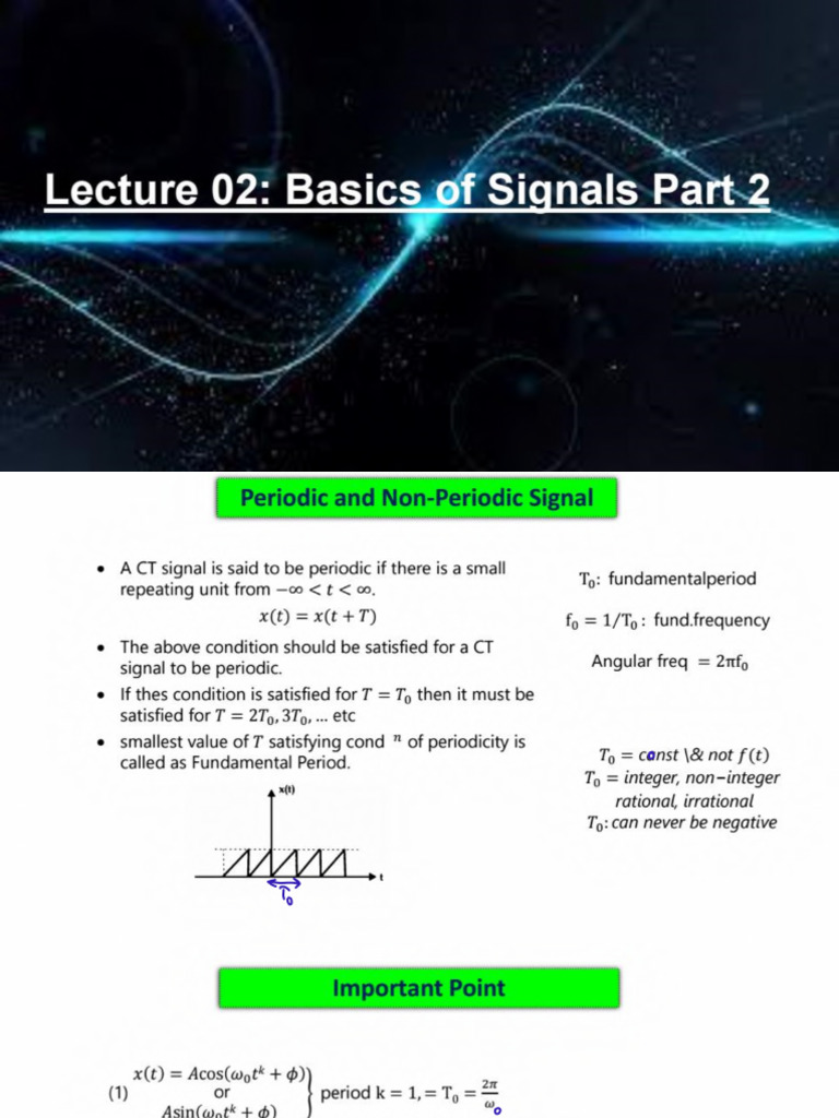 Lecture-02 - Basics of Signals Part-02 | PDF