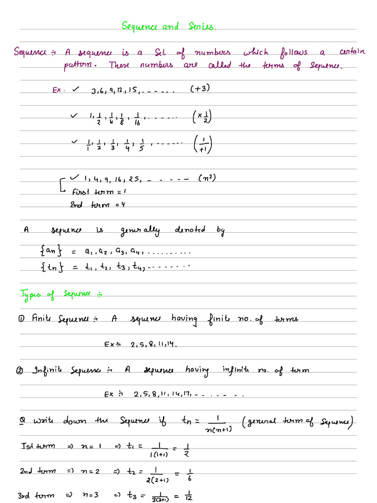 Notes Sequence 1 | PDF