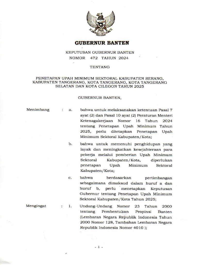 SK Umsk Banten 2025 | PDF