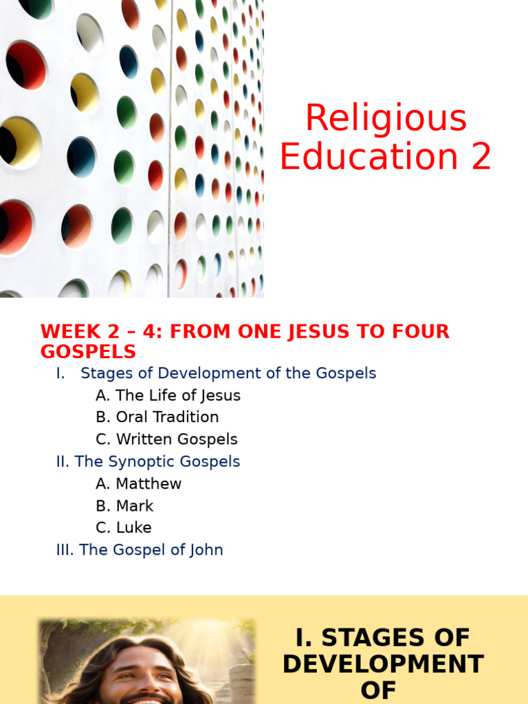 Week 3 From One Jesus to Four Gospel (1) | PDF | Jesus | Gospels