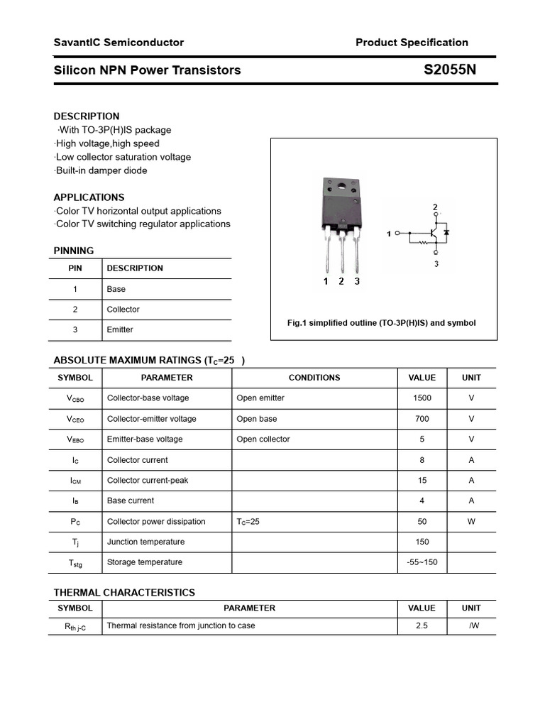 s2055n | PDF | Bipolar Junction Transistor | Transistor