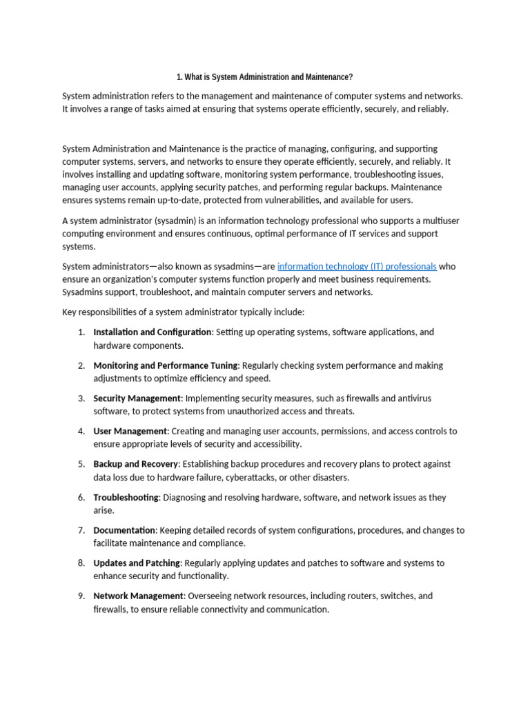 System Administration Roles & Best Practices | PDF | Security ...