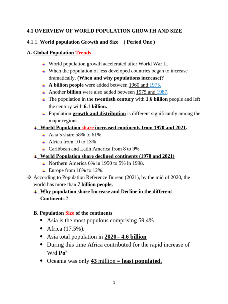 Global Population Growth Trends 1950-2020 | PDF | World Population ...