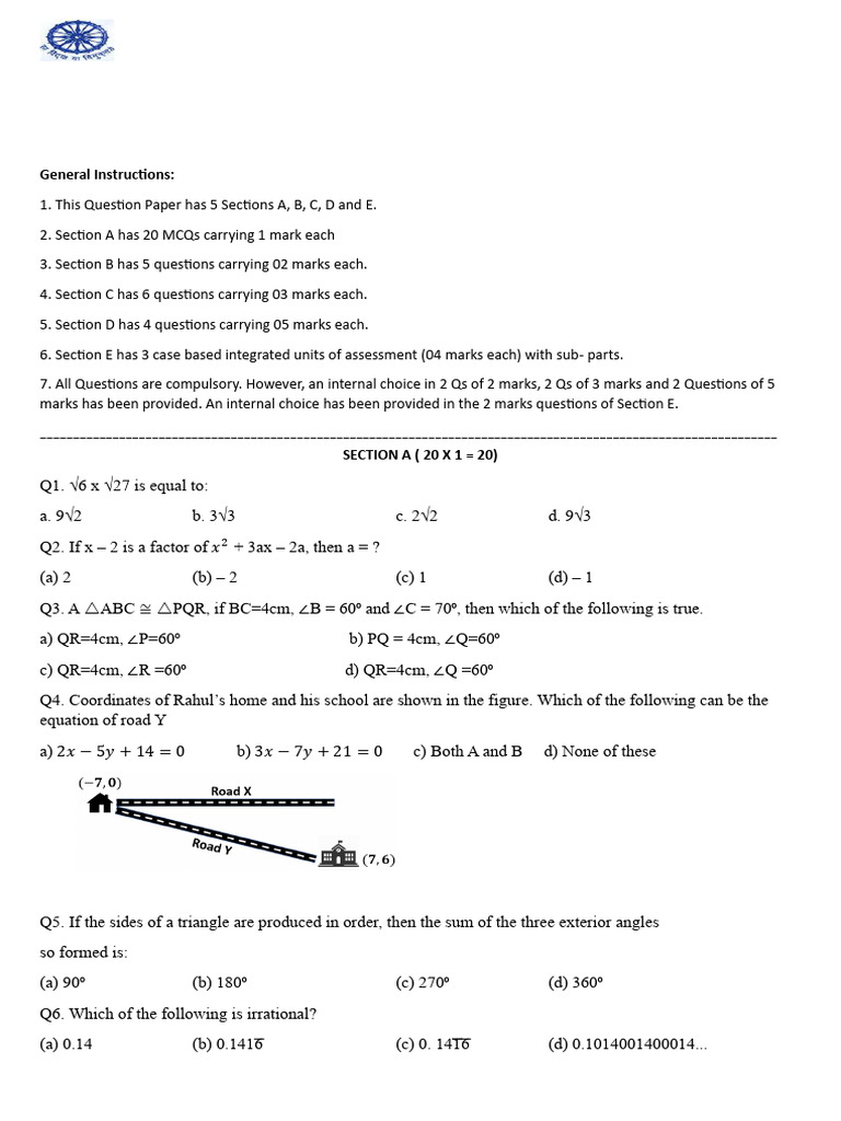 Class IX Mathematics Mid Term Exam 2024-25 | PDF | Area | Triangle